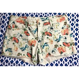 NWOT Arizona Juniors 13 Tan Khaki Butterflies Flowers Colorful Jean Shorts Cute